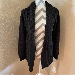 Effeci Knit Black and Brown Cardigan Sweater
